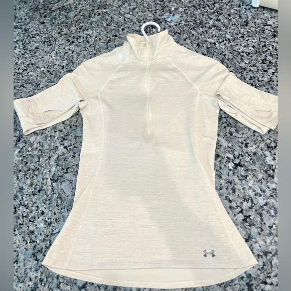Long Sleeve Under Armour Yoga Jacket-  Size Small- Crème Color - Picture 5 of 8